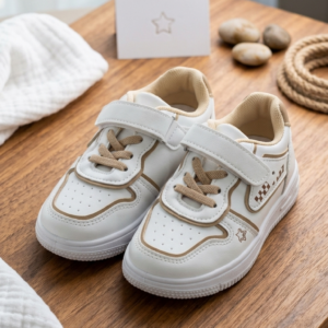 Star Casual Retro Sneakers – White & Khaki