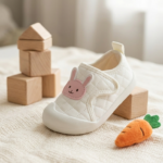 Bunny Patch Quilted First-Walker Shoes – Soft Cream